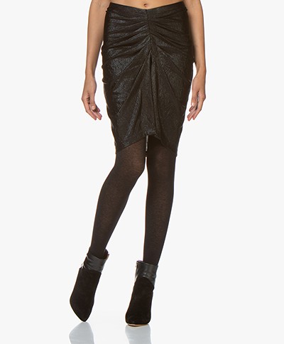 IRO Tirda Pleated Skirt with Coating - Black