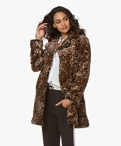 MKT Studio Malori Faux-fur Printed Coat  - Leopard