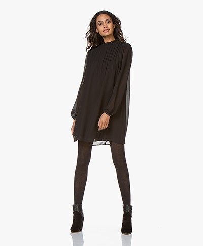 Denham Sanaru Crêpe Chiffon Mini Dress - Black