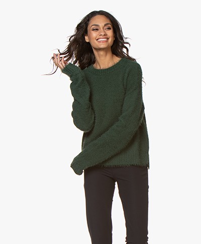 Denham Nikko Fluffy Viscose Blend Sweater - Emerald