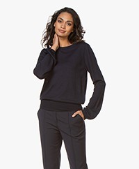 Plein Publique La Coeur Merino Wollen Trui - Donkerblauw