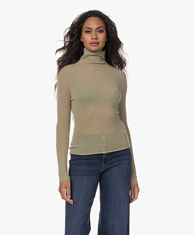 American Vintage Xinow Wool Blend Turtleneck Sweater - Sandstone