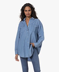 Denham Olivia Pocket Chambray Shirt - Light Blue