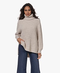Sibin/Linnebjerg Penelope Chunky Knit Turtleneck Sweater - Light Sand Melange