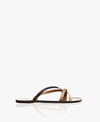 ATP Atelier Anise Leather Toe Sandals - Almond/Ice White/Black