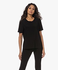 Norma Kamali Tech Jersey T-shirt - Zwart