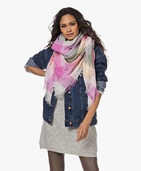 Repeat Wol-Cashmere Geblokte Sjaal - Blossom