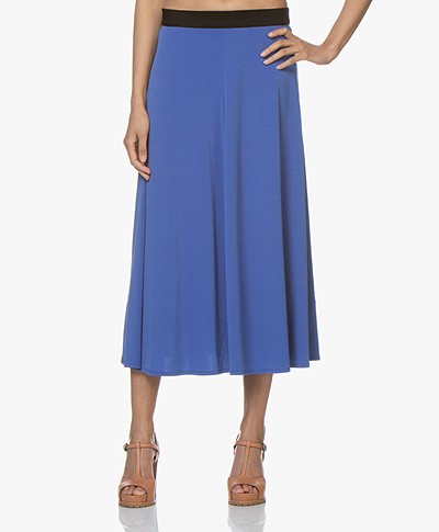 By Malene Birger Crepe Jersey A-line Midi Skirt - Vintage Blue