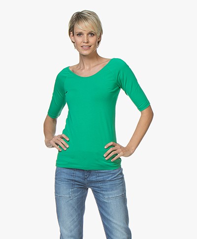 Kyra & Ko Annie Mid Sleeve T-shirt - Green