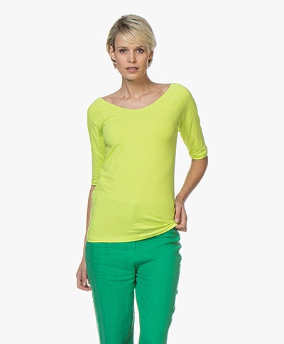 Kyra & Ko Annie Mid Sleeve T-shirt - Lime