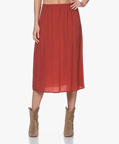 Denham Venice Cupro Blend Skirt - Red Ochre