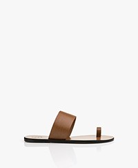 ATP Atelier Astrid Structured Leather Toe Sandals - Brown
