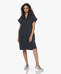 LaSalle Safari Poplin Utility Blousejurk - Donkerblauw