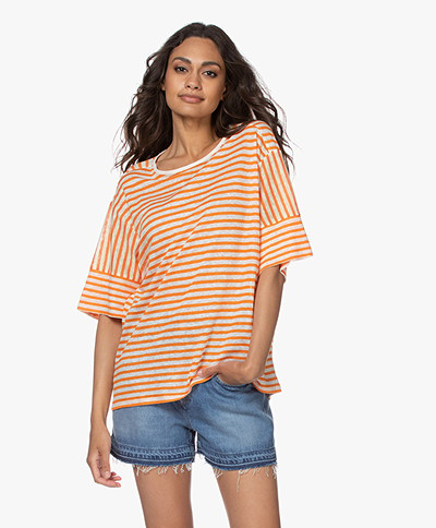 Closed Striped Linen T-shirt - Mango