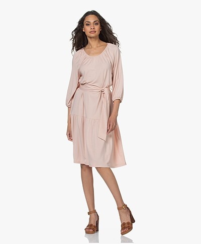 LaSalle Peasant Lyocell Jersey Dress - Blush