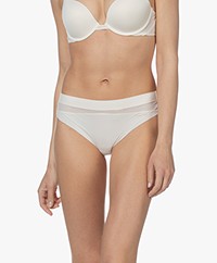 Calvin Klein Microfiber and Lace Thong - Ivory