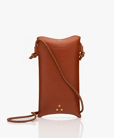 Jerome Dreyfuss Louis Leather Phone Bag - Brown/Gold