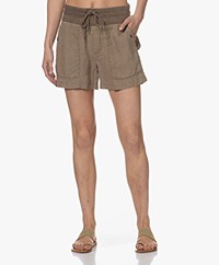 James Perse Linen Military Shorts - Cashew Pigment