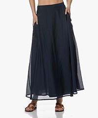 XÍRENA Gable Cotton-Silk Maxi Skirt - Blue Sapphire