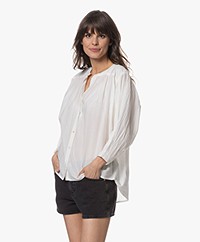 by-bar Lucy Geplooide Voile Blouse - Off-white