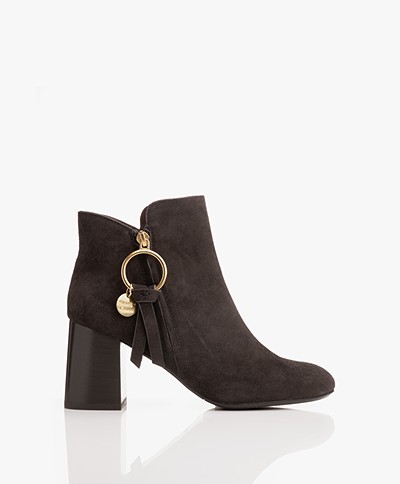 See by Chloé Louise Suede Ankle Boots - Grafite