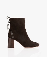 See by Chloé Stich Suede Ankle Boots - Grafite