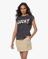by-bar Lucky Thelma Print T-shirt - Jet Black