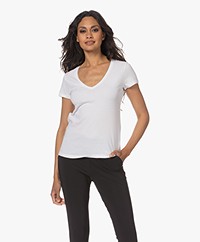 Majestic Filatures Julia Deluxe Katoenen V-hals T-shirt - Wit 