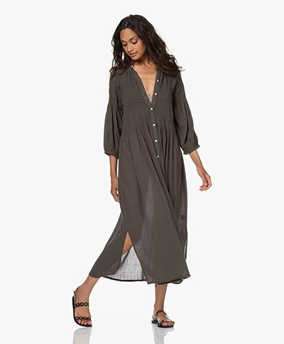 by-bar Loulou Smocked Maxi Dress - Shadow