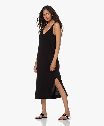 bassike Organic Cotton Jersey Slip Dress - Black