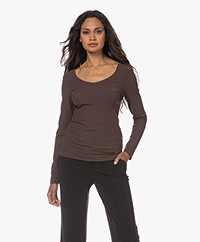 JapanTKY Tiyo Reversible Jersey Long Sleeve - Dark Brown