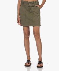 ANINE BING Aveline Stretch Cotton Cargo Skirt - Army Green