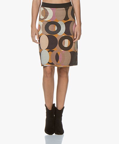 Kyra & Ko Jildou Textured Print Skirt - Caramel
