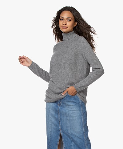 LaSalle Pure Cashmere Turtleneck Sweater - Grey
