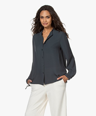 Filippa K Gia Blouse with Drawstring Cuffs - Pacific Blue