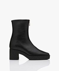 Filippa K Eileen Leather Platform Ankle Boots - Black