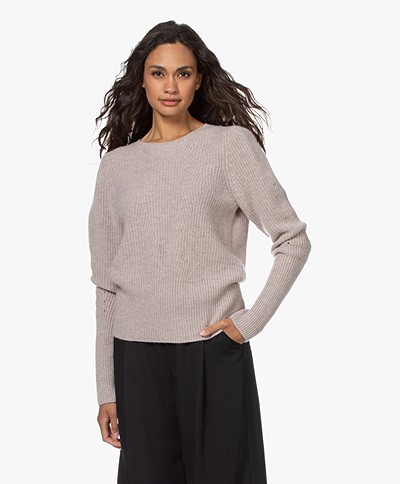 Repeat Organic Cashmere Ajour Sweater - Multibeige
