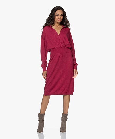 Repeat Knitted Merino Woolen Dress - Orchid