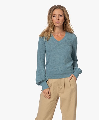 Plein Publique La Victoria Merino Wool Plumetis Sweater - Foggy