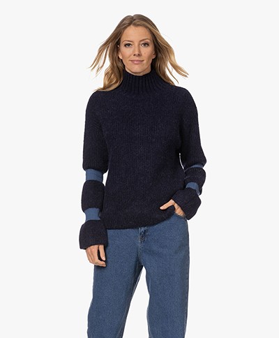 Josephine & Co Kira Alpaca and Wool Blend Sweater - Dark Blue