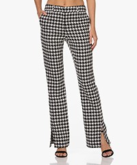 ANINE BING Jocelyn Pied-de-Poule Flared Pantalon - Zwart/Wit