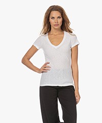 James Perse Slub Jersey V-hals T-shirt - Wit