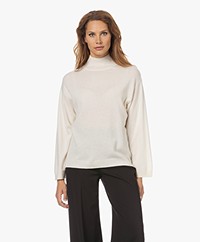 Repeat Organic Cashmere Turtleneck Sweater - Cream