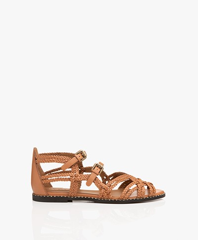 See by Chloé Katie Braided Leather Sandals - Camel