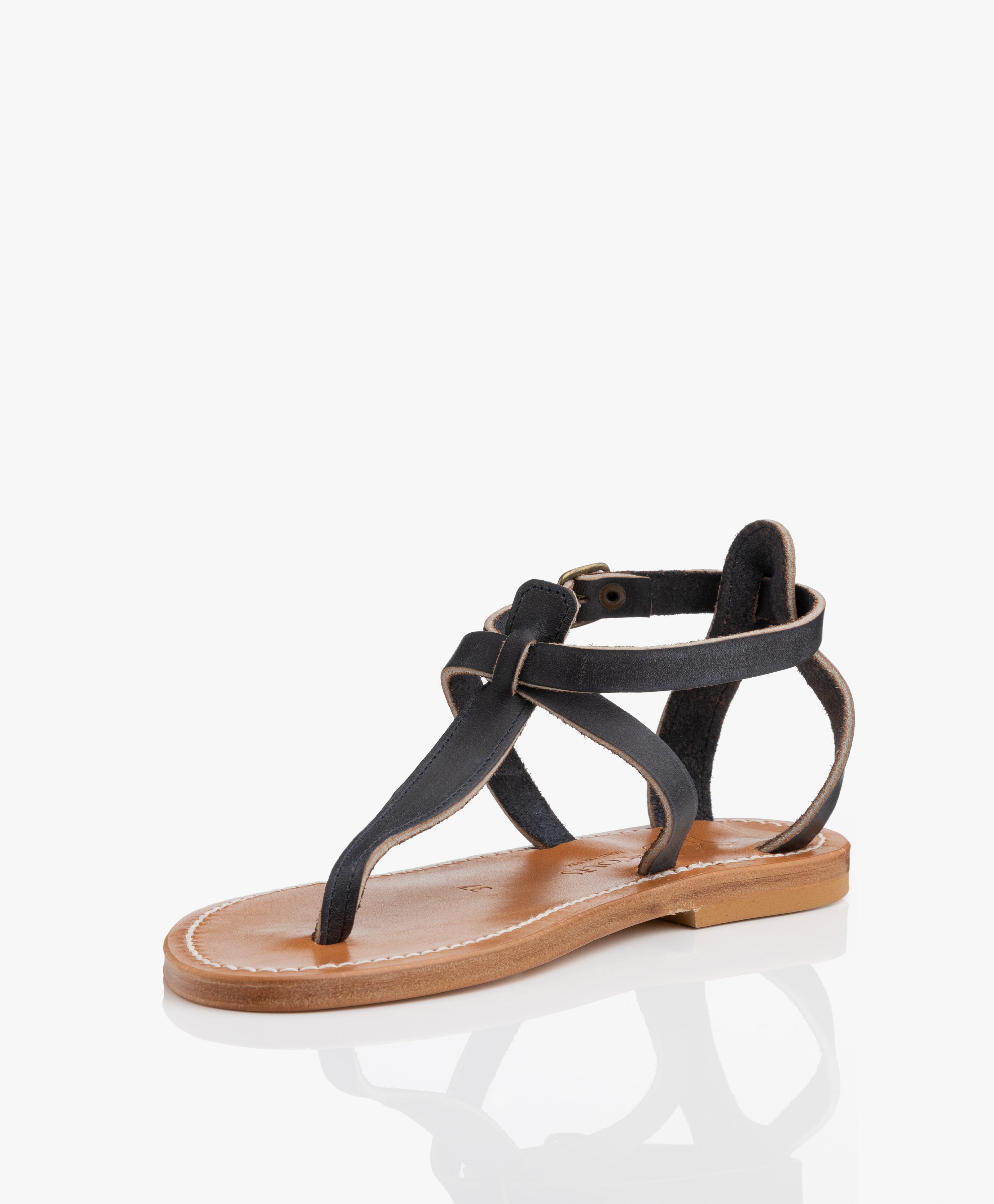 K. Jacques St. Tropez Buffon Leather Sandals - Marine - buffon navy