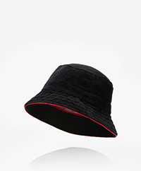 Baindoux Giza Katoen French Terry Bucket Hat - Zwart 