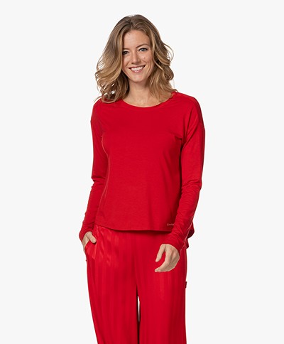Calvin Klein Modal Jersey Pyjama Longsleeve - Rustic Red