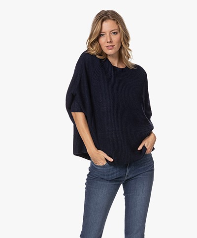 KYRA Hilly Oversized Wool Blend Sweater - Night Sky