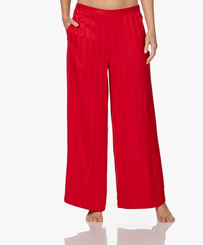 Calvin Klein Jacquard Striped Pajama Pants - Rustic Red