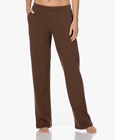 HANRO Easy Wear Cotton Blend Loose-fit Pants - Dark Brown
